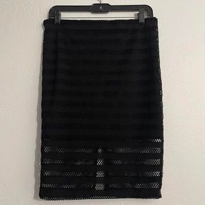 LAPIS mesh black pencil skirt